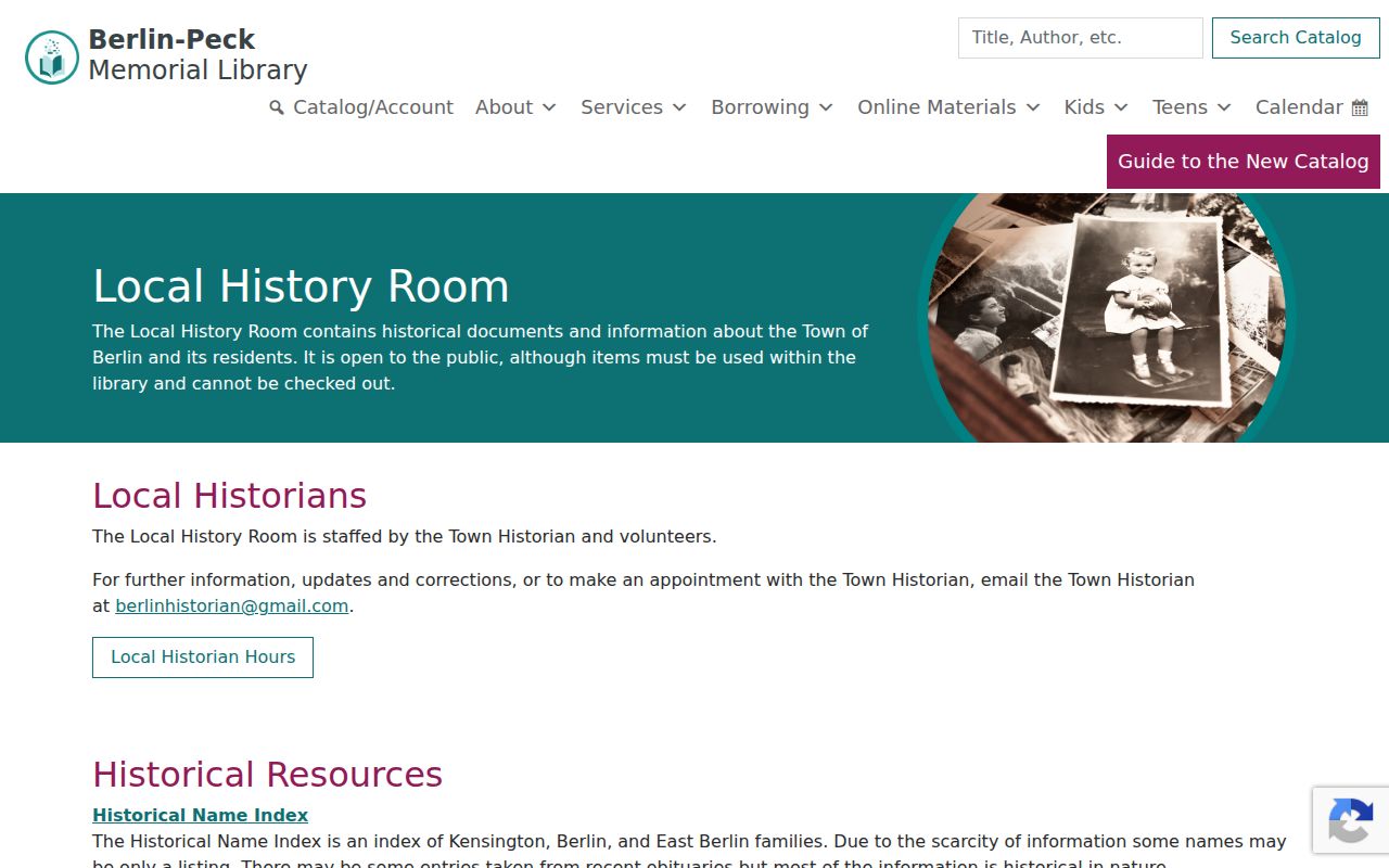 Berlin residents directory Berlin-Peck Local History Room and Historical Name Index resource page
