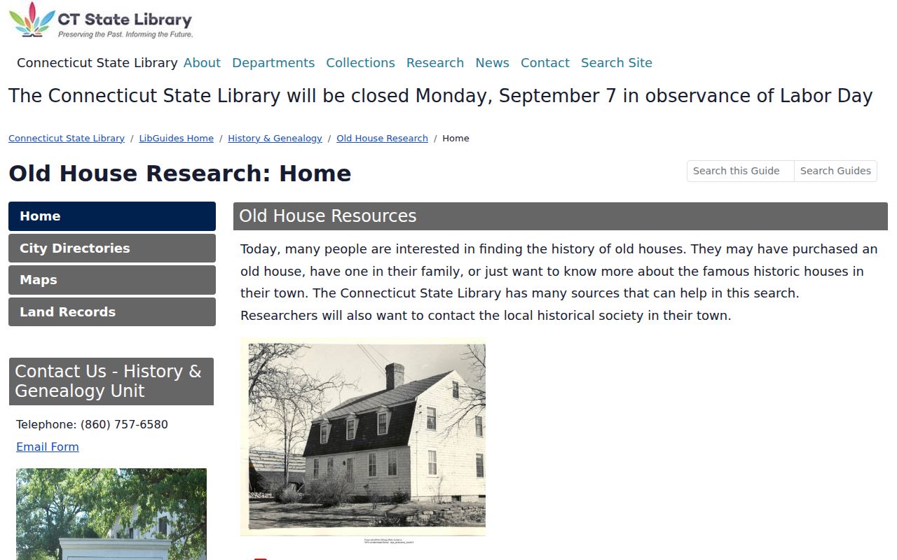 Berlin historical directory Connecticut State Library old-house research guide with maps and land-record routes